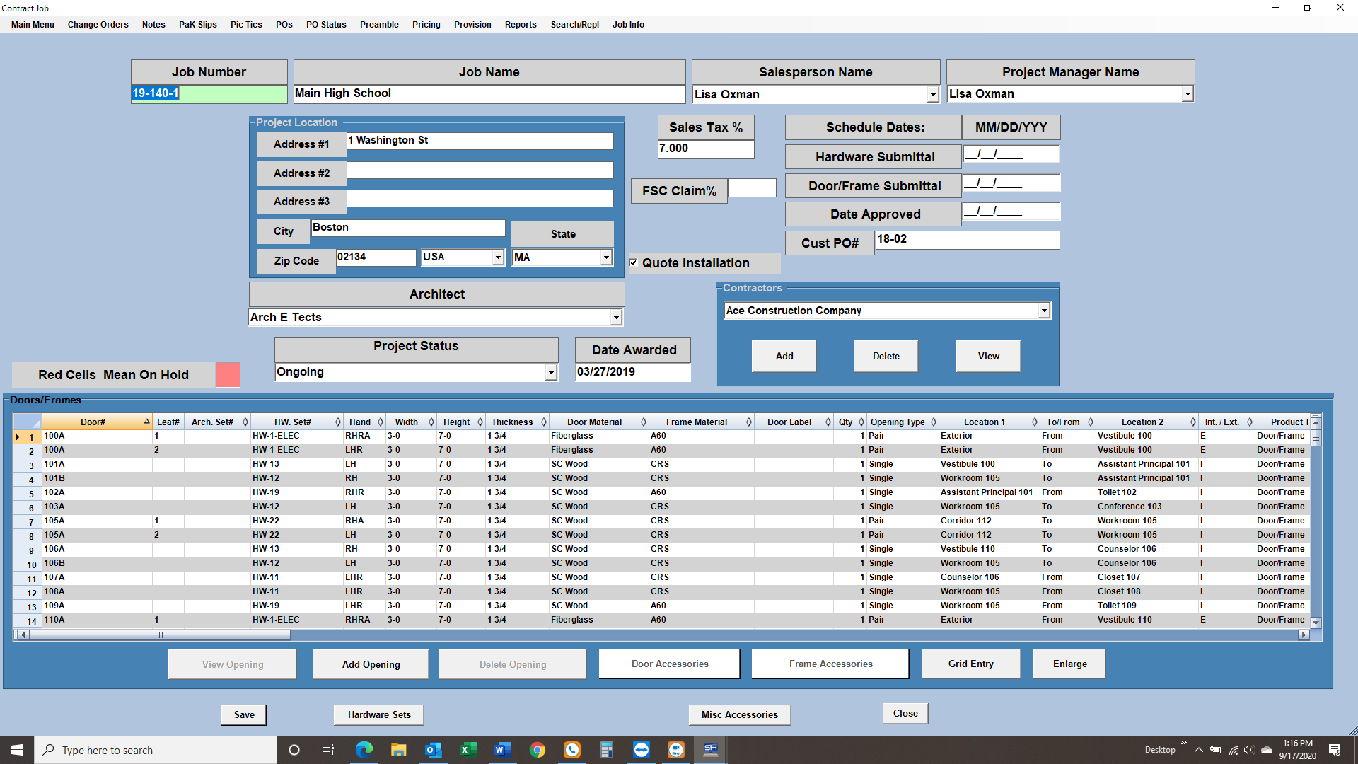 Quick and easy data entry and access to all the information you and your client need on a contract job.